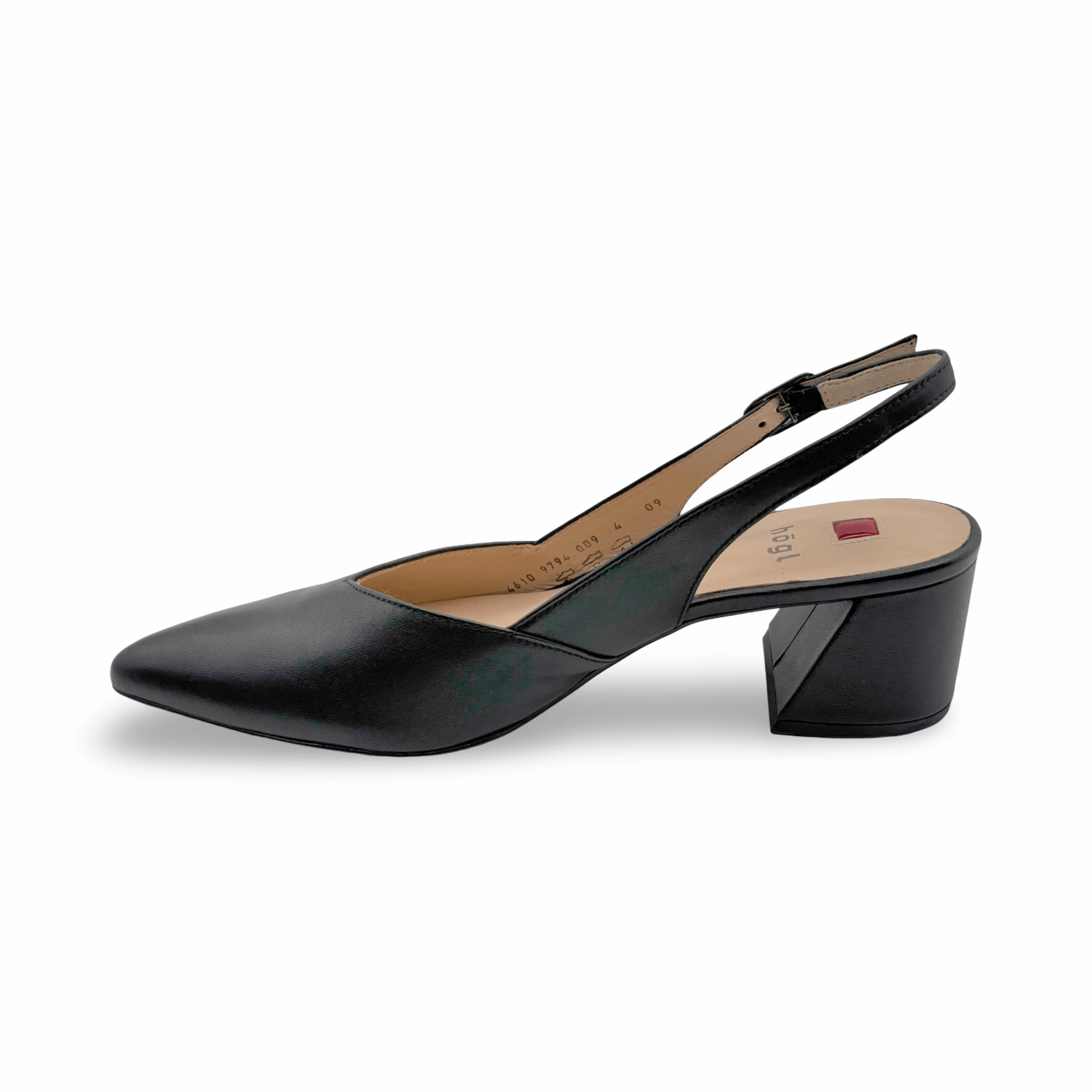 104610 Laura Black Leather Slingpump
