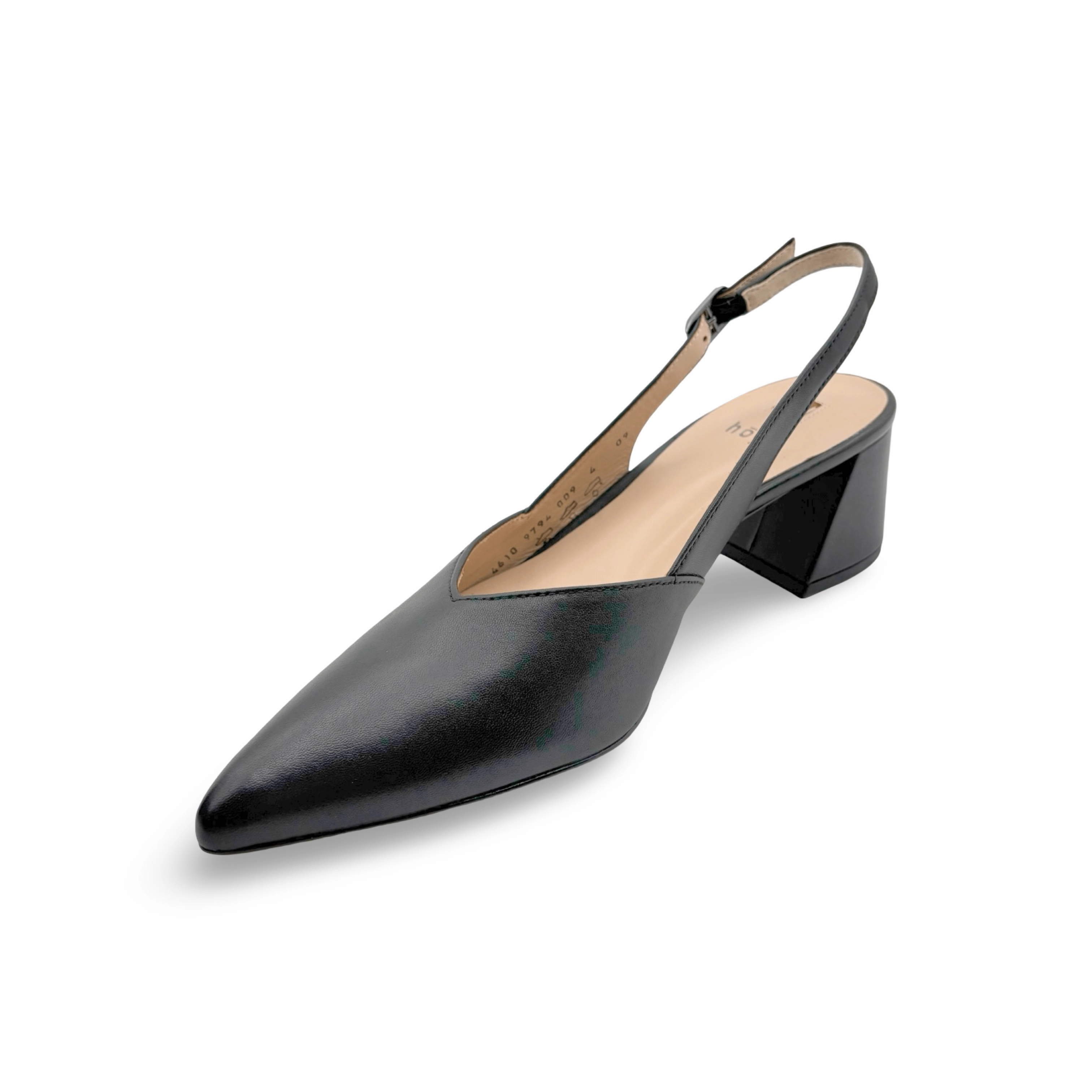 104610 Laura Black Leather Slingpump