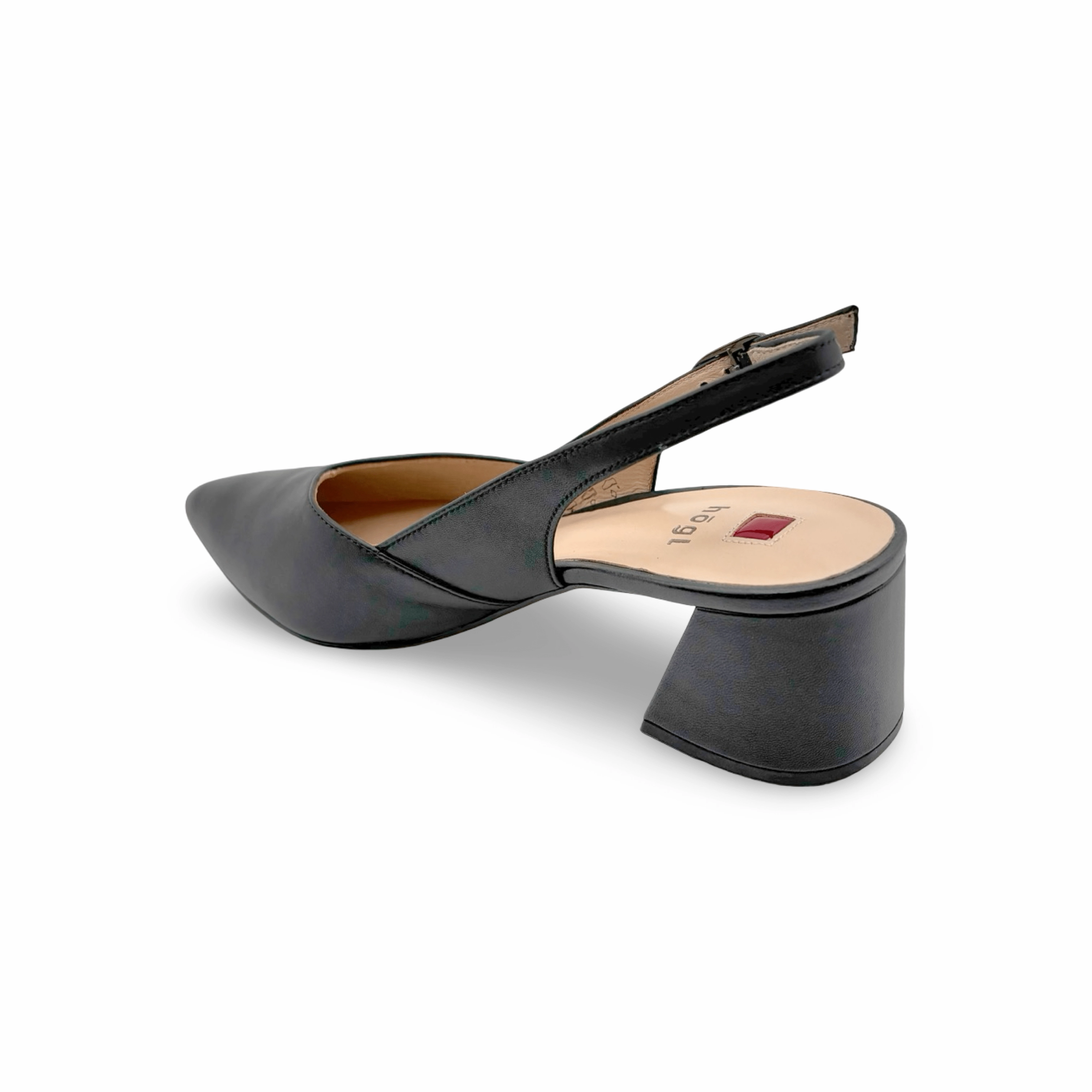 104610 Laura Black Leather Slingpump