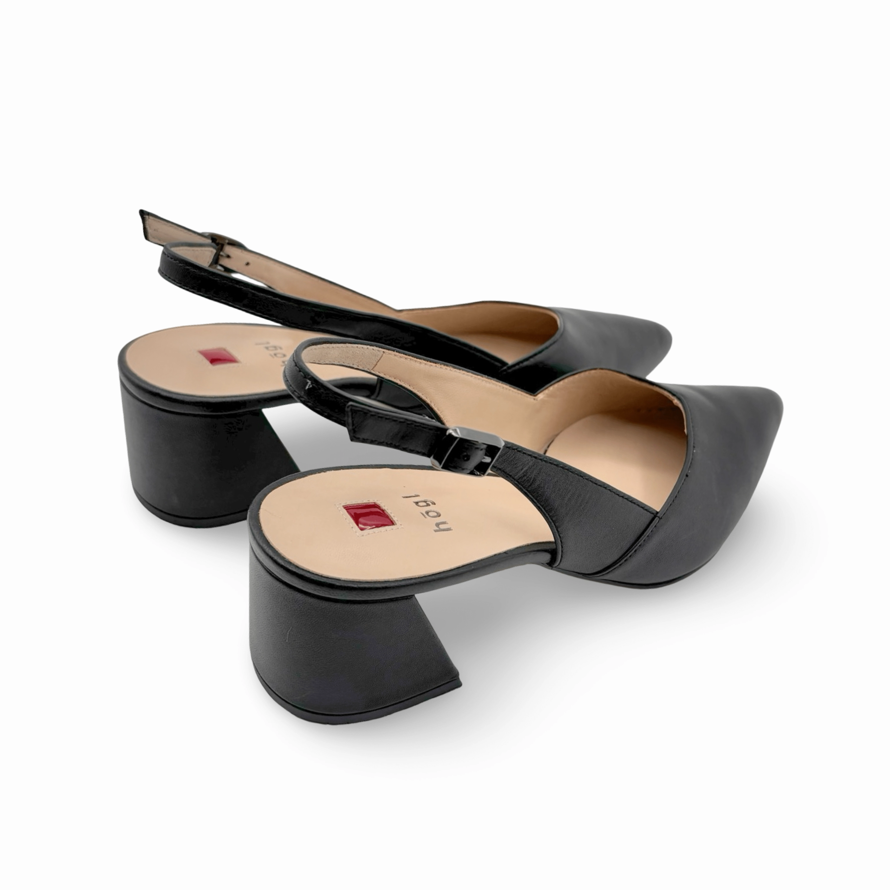 104610 Laura Black Leather Slingpump