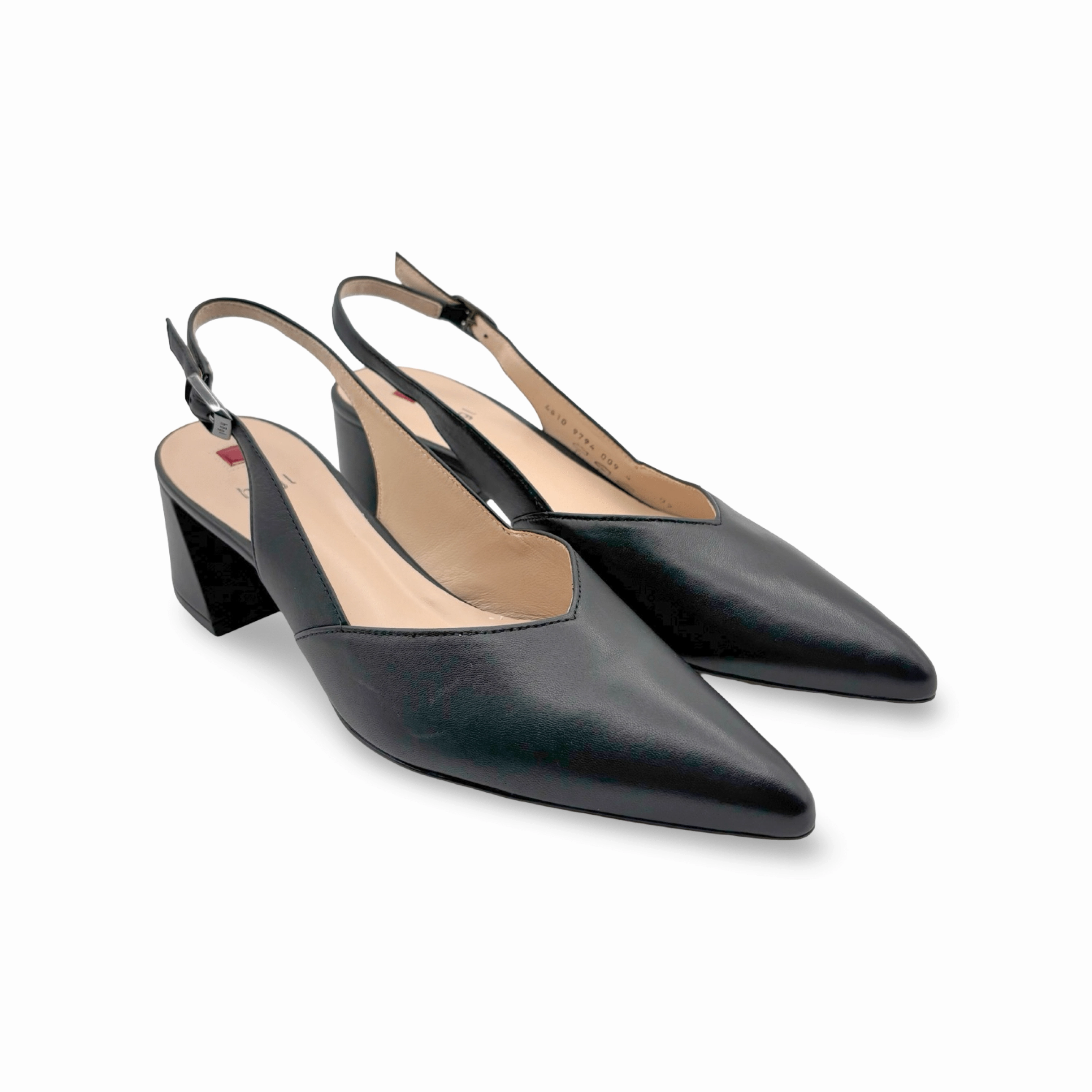 104610 Laura Black Leather Slingpump