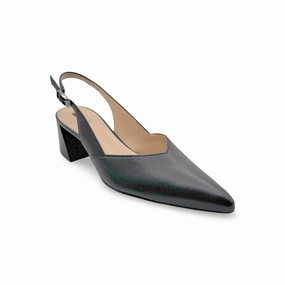 104610 Laura Black Leather Slingpump