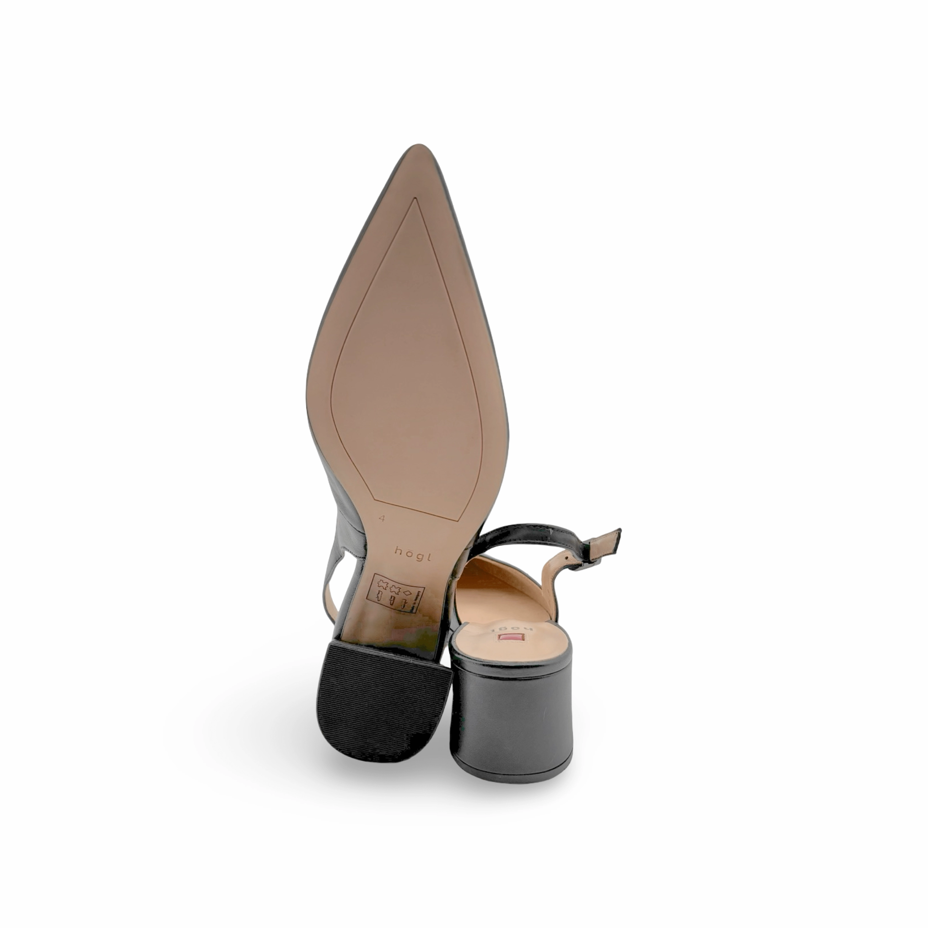 104610 Laura Black Leather Slingpump