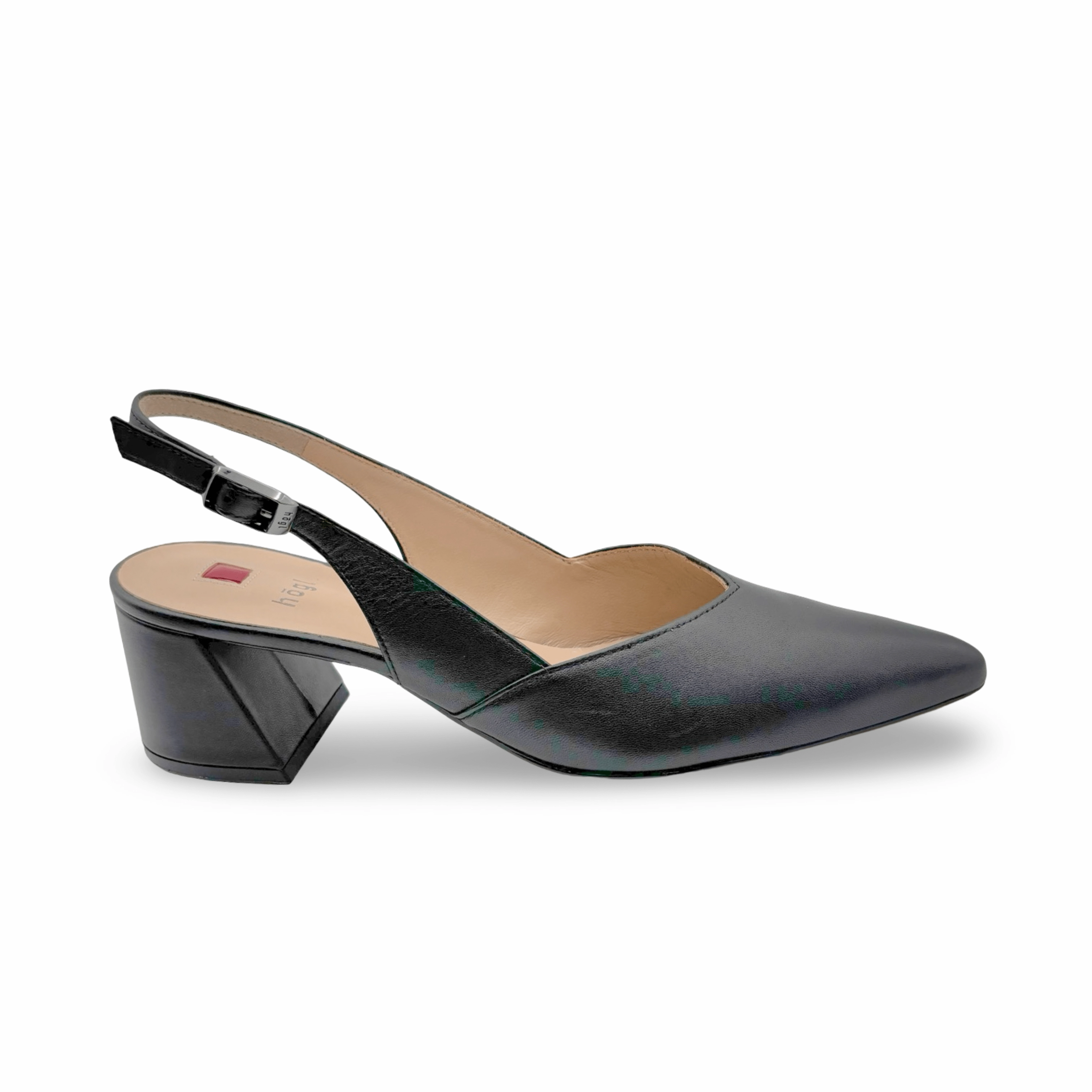 104610 Laura Black Leather Slingpump