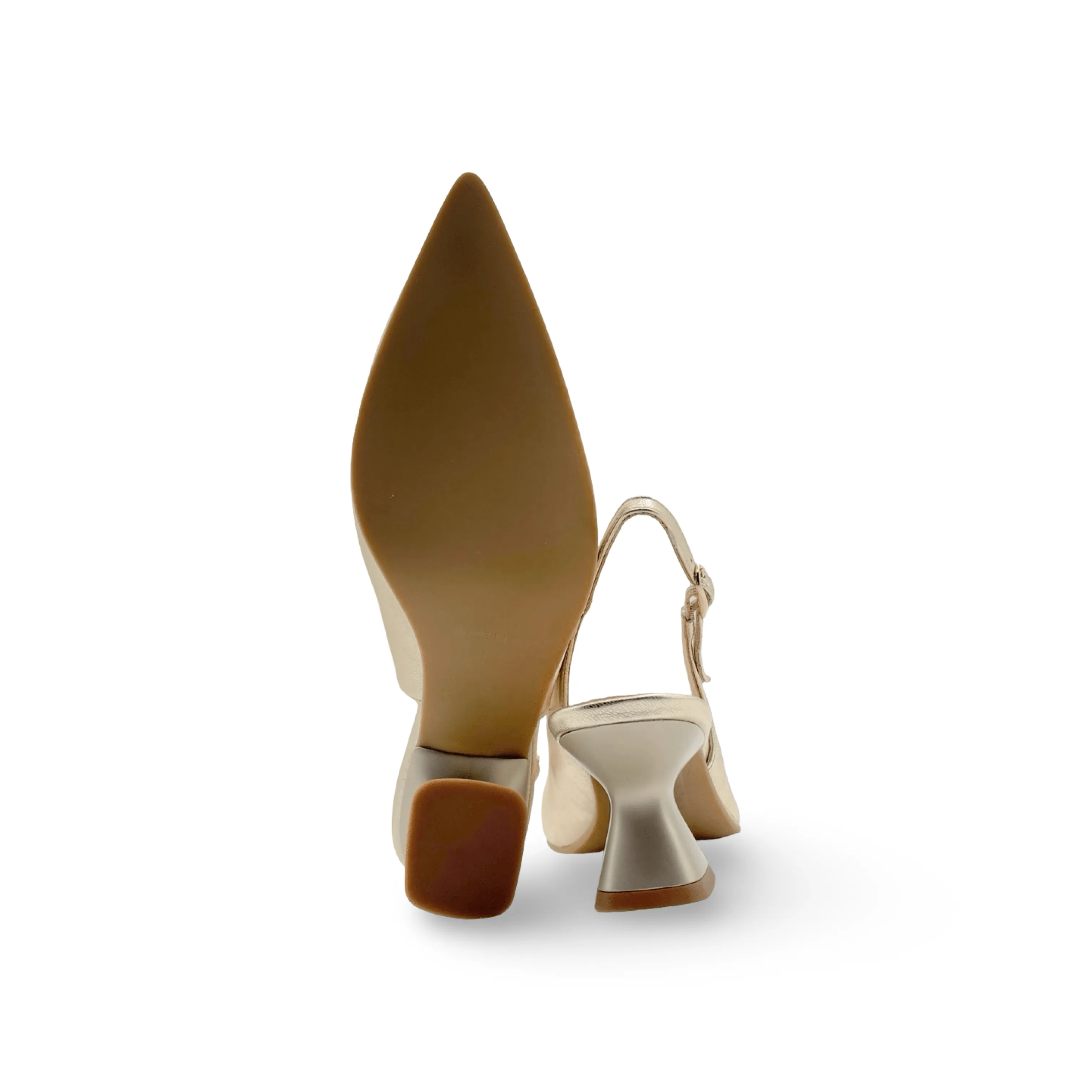 12038 Gold Leather Slingback Pump