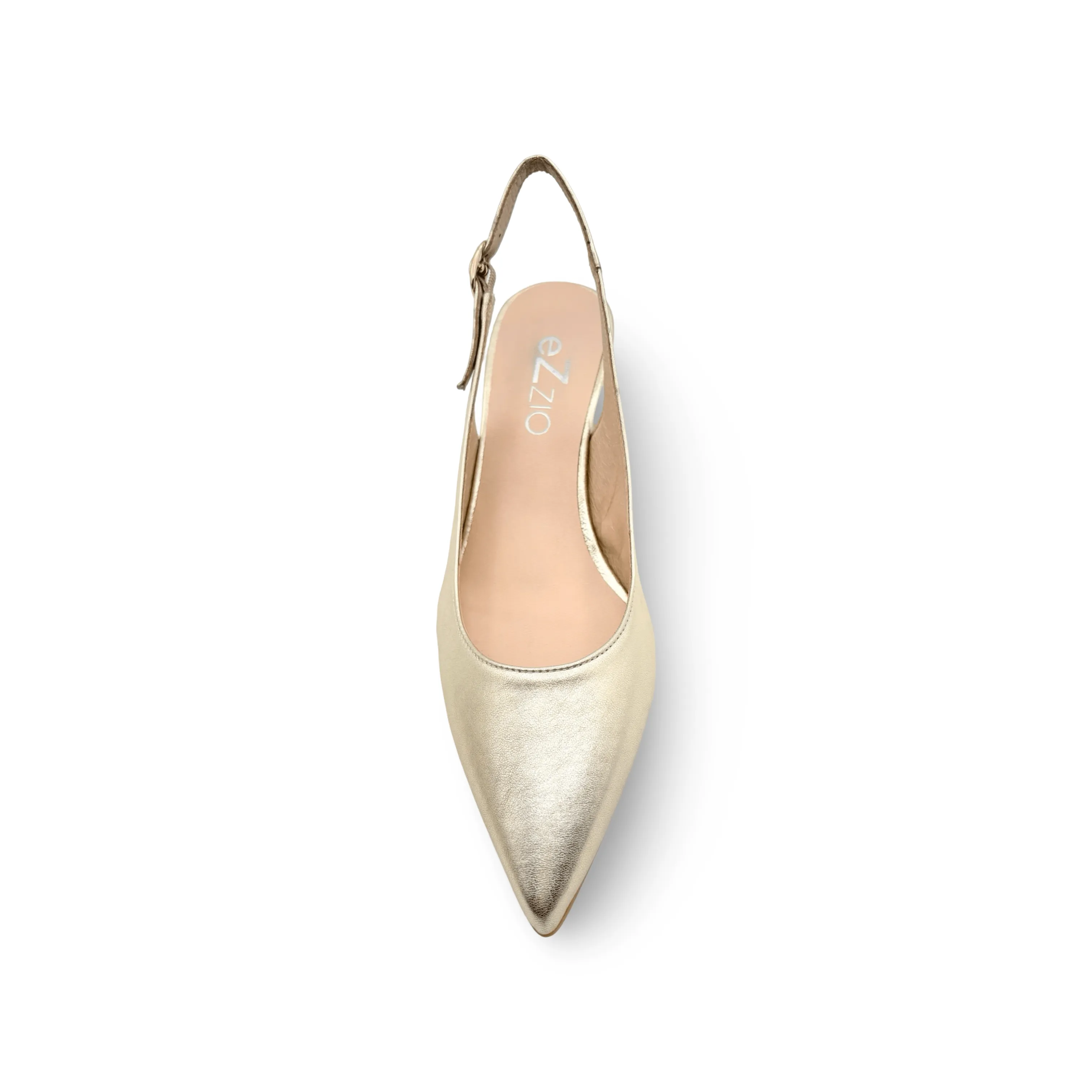 12038 Gold Leather Slingback Pump
