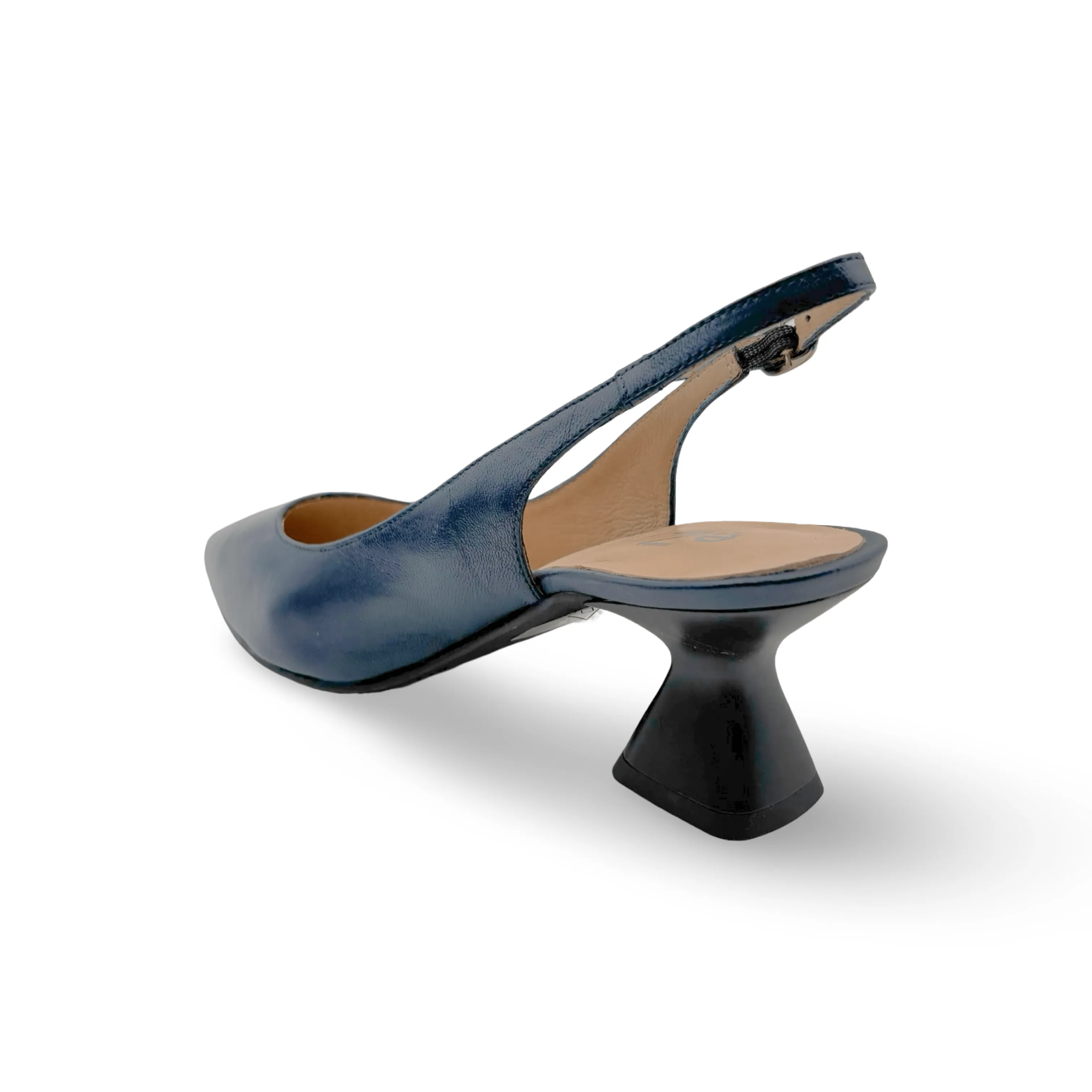 12038 Navy Leather Slingback Pump