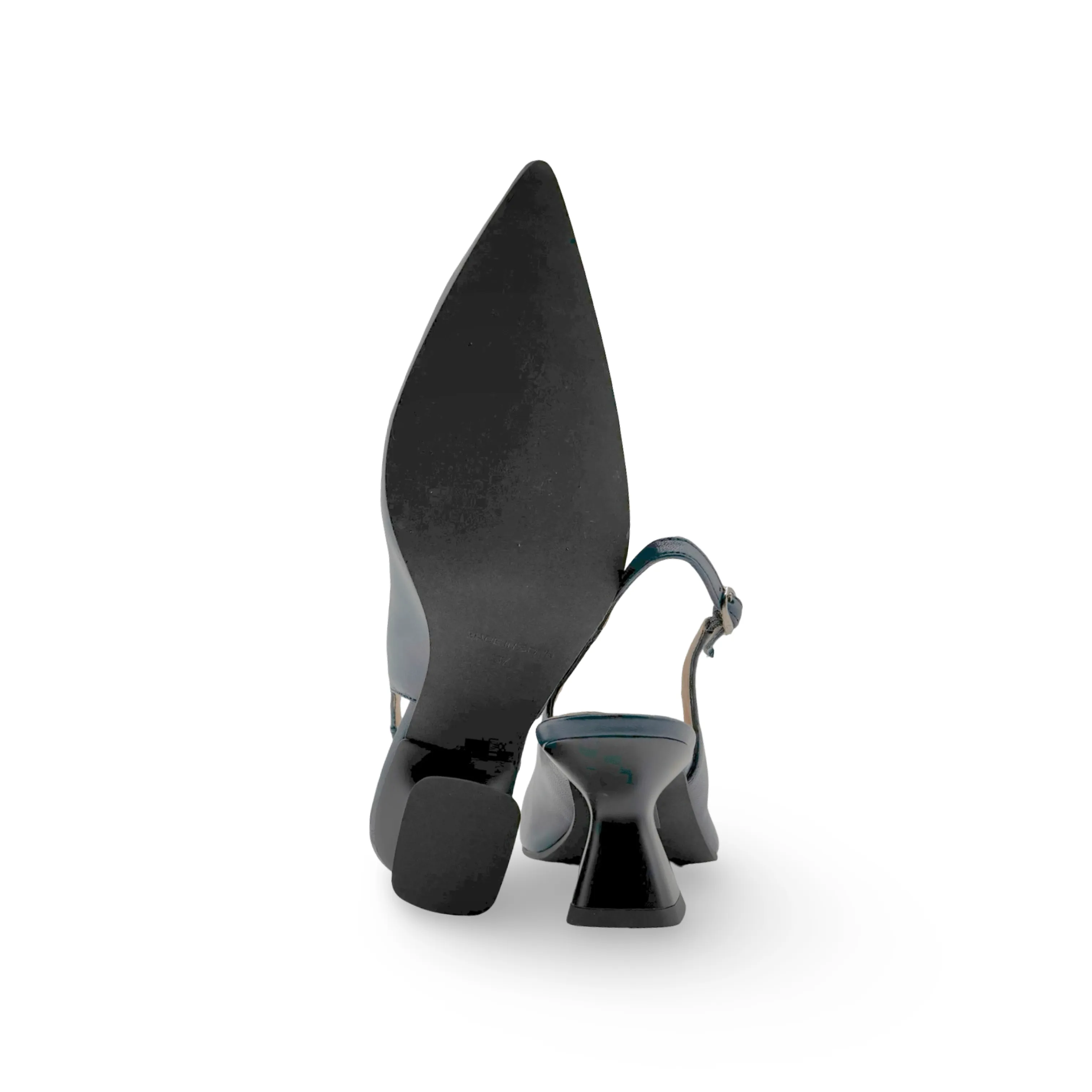 12038 Navy Leather Slingback Pump