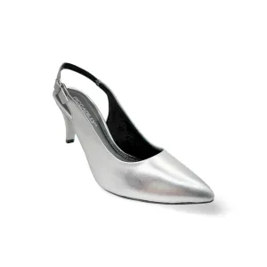 745045F Silver Slingback Pump