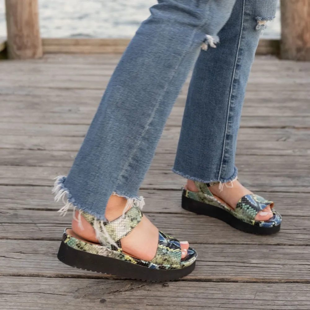Abrilla Sandal - Green Blue Black Multi