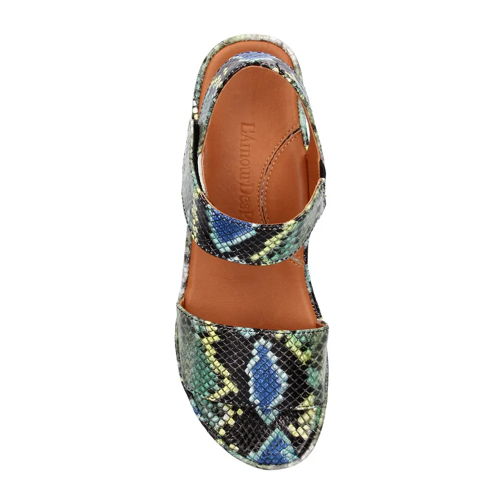 Abrilla Sandal - Green Blue Black Multi