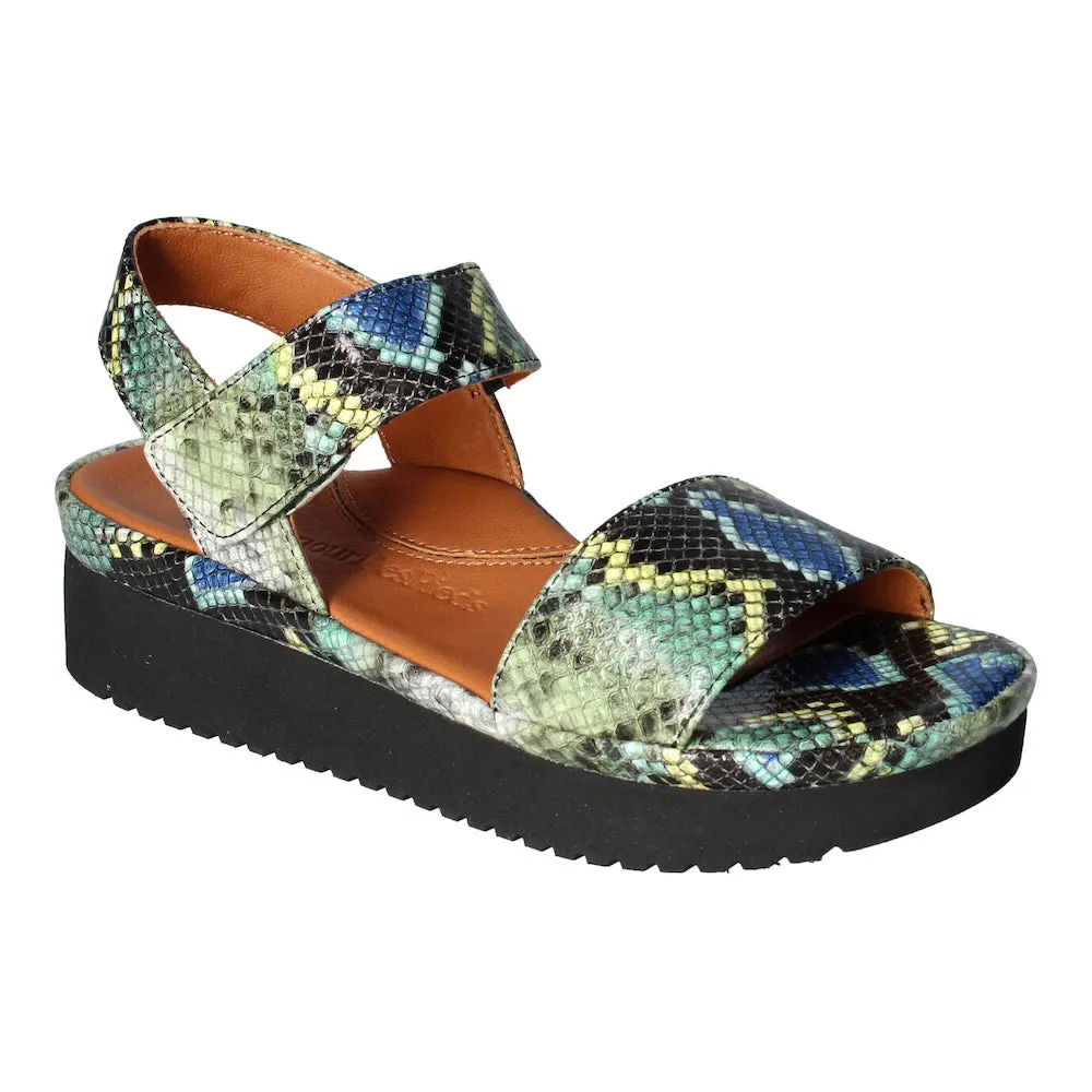 Abrilla Sandal - Green Blue Black Multi