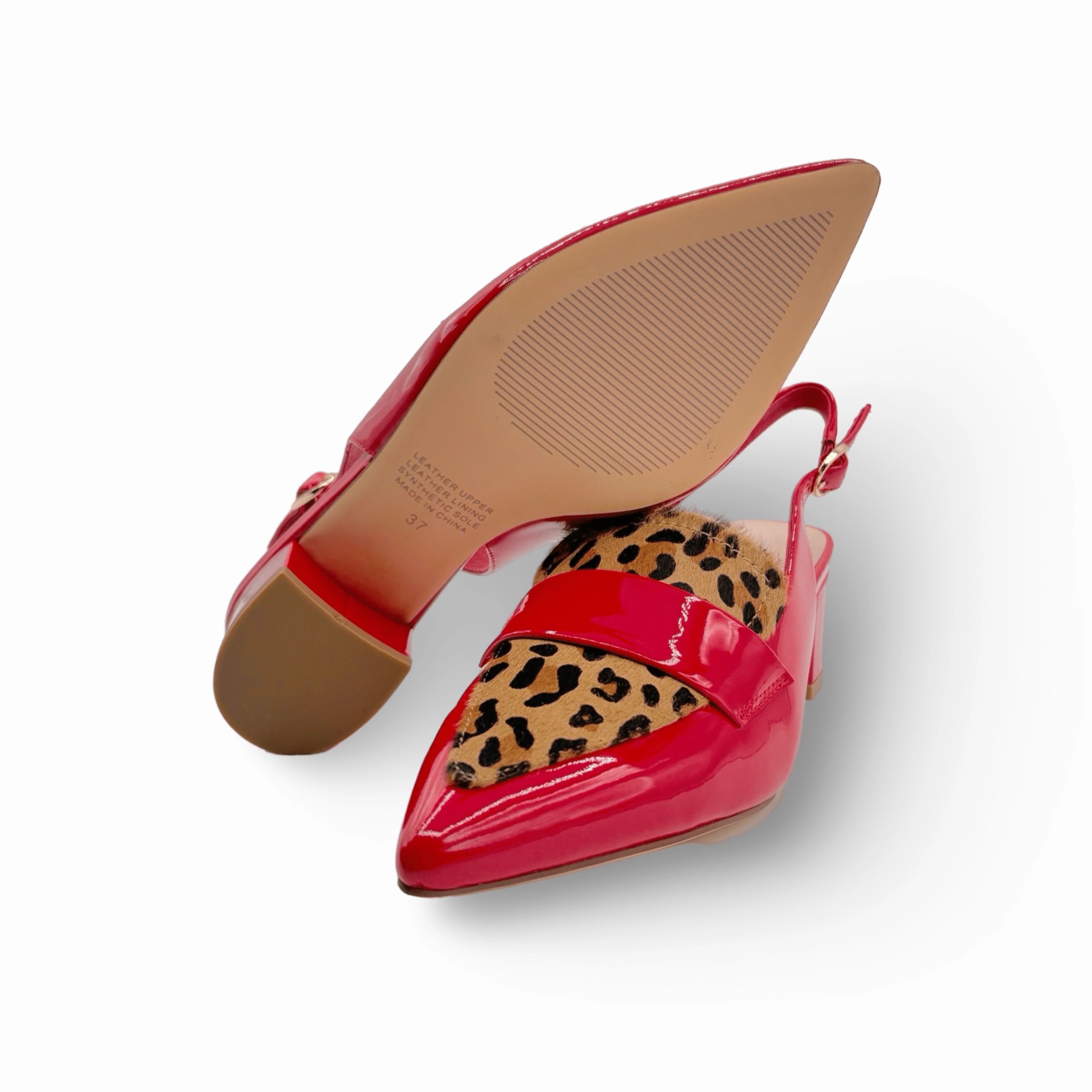 Aiday Red/Leopard Patent/Pony
