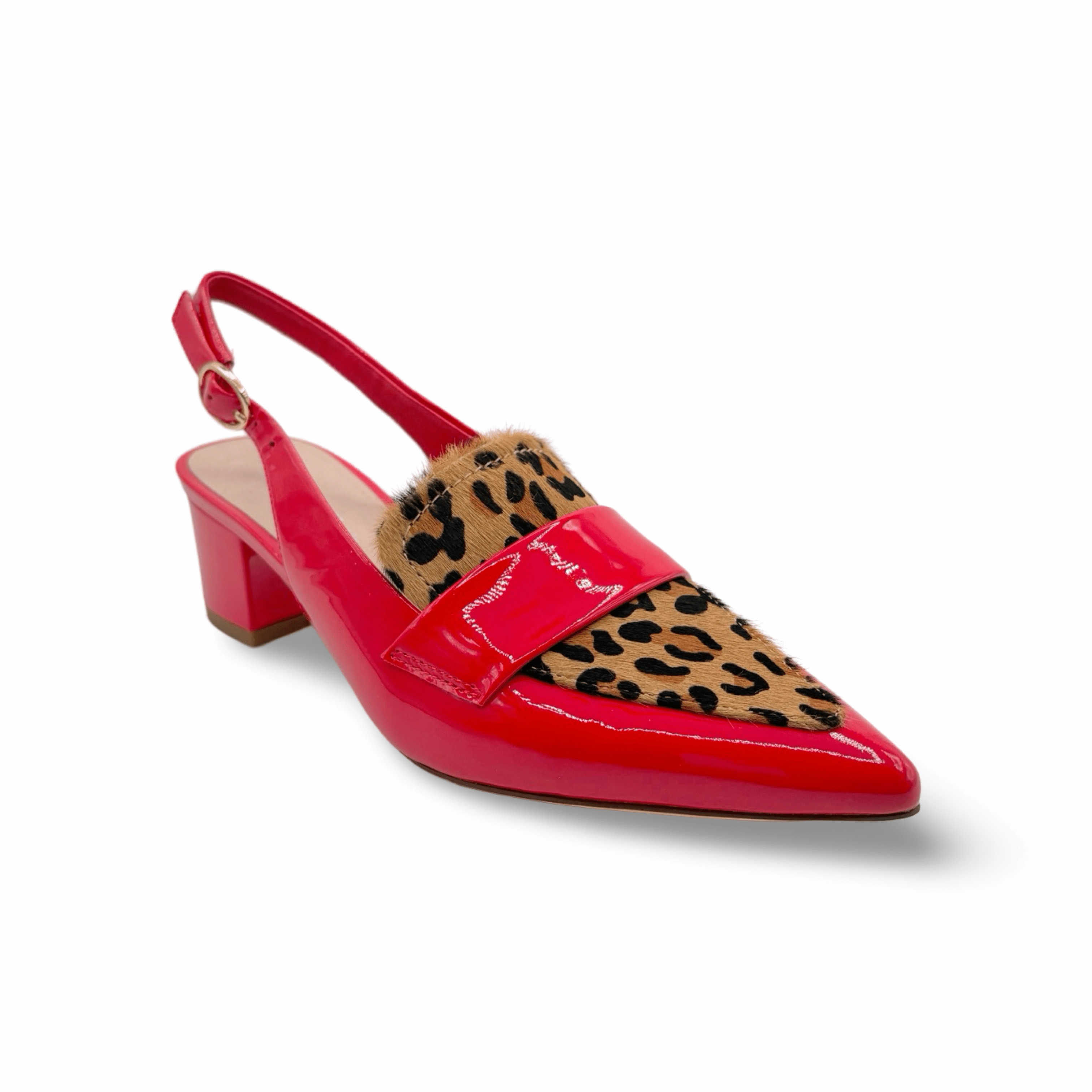 Aiday Red/Leopard Patent/Pony