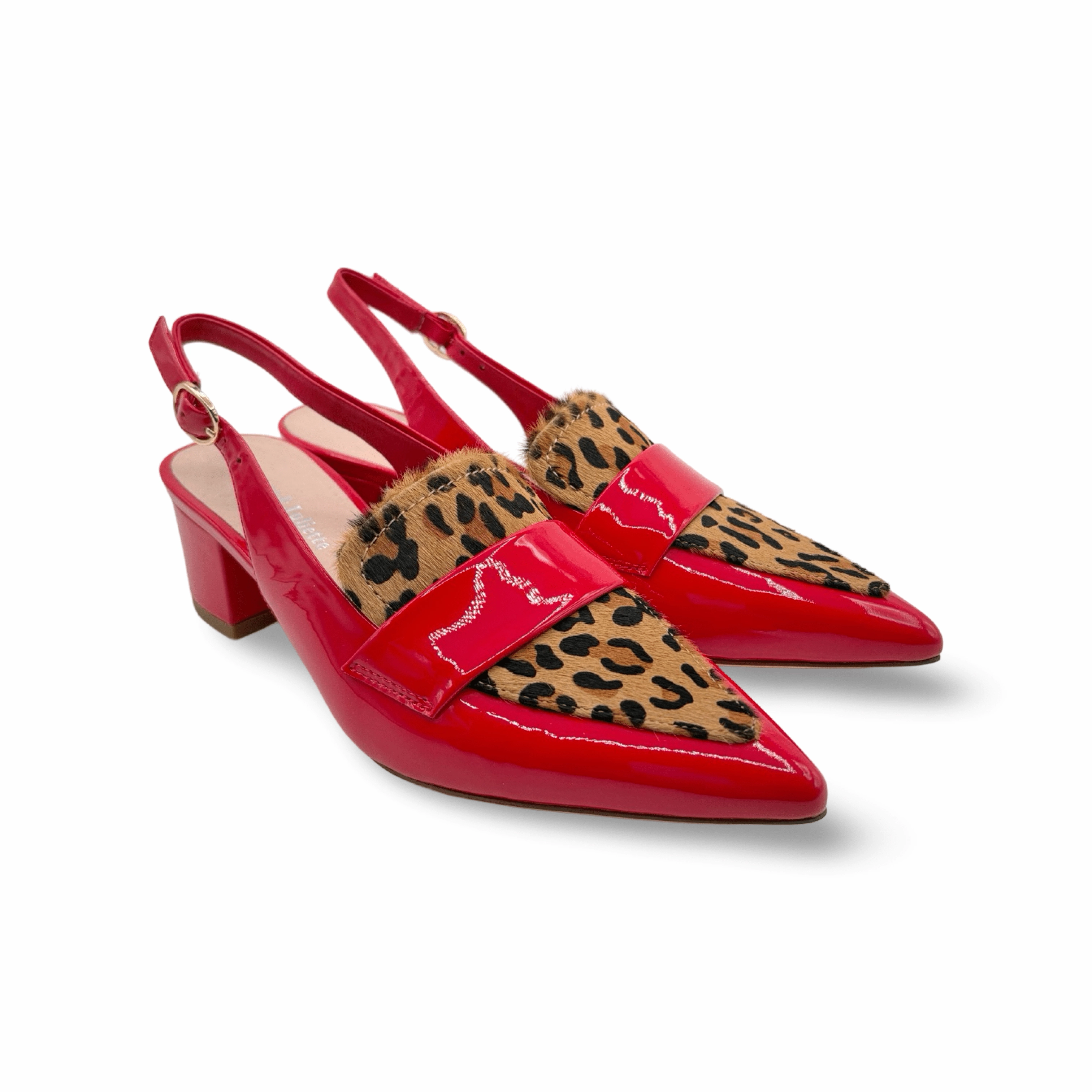 Aiday Red/Leopard Patent/Pony