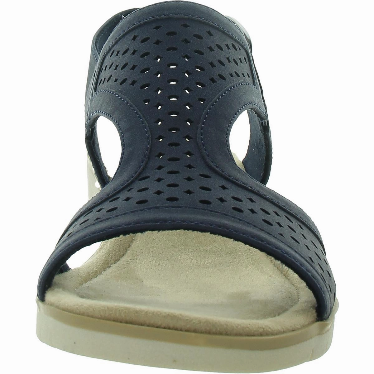 Alba Womens Faux Leather T-Strap Slingback Sandals