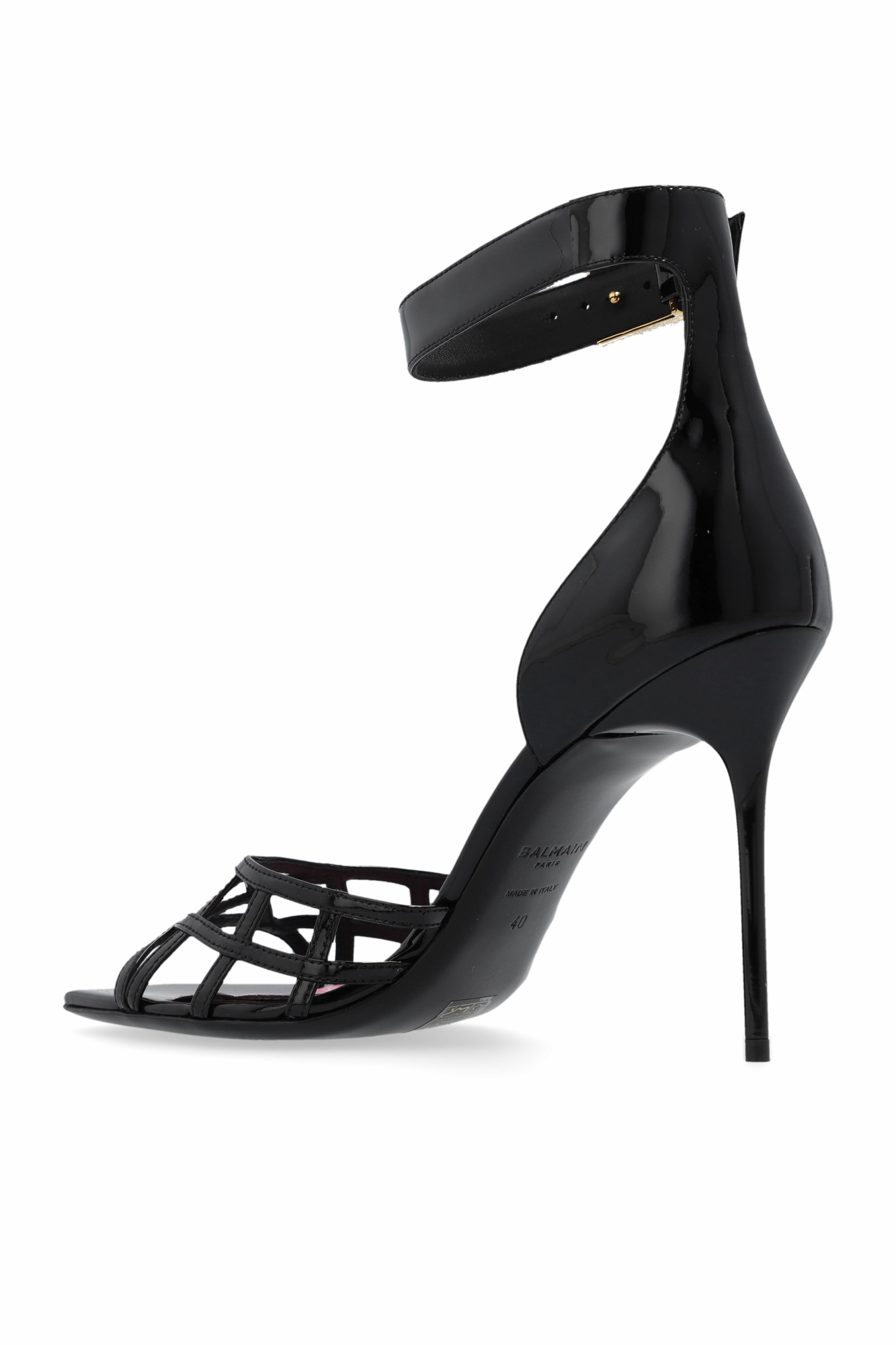 Balmain 'uma' Glossy Heeled Sandals