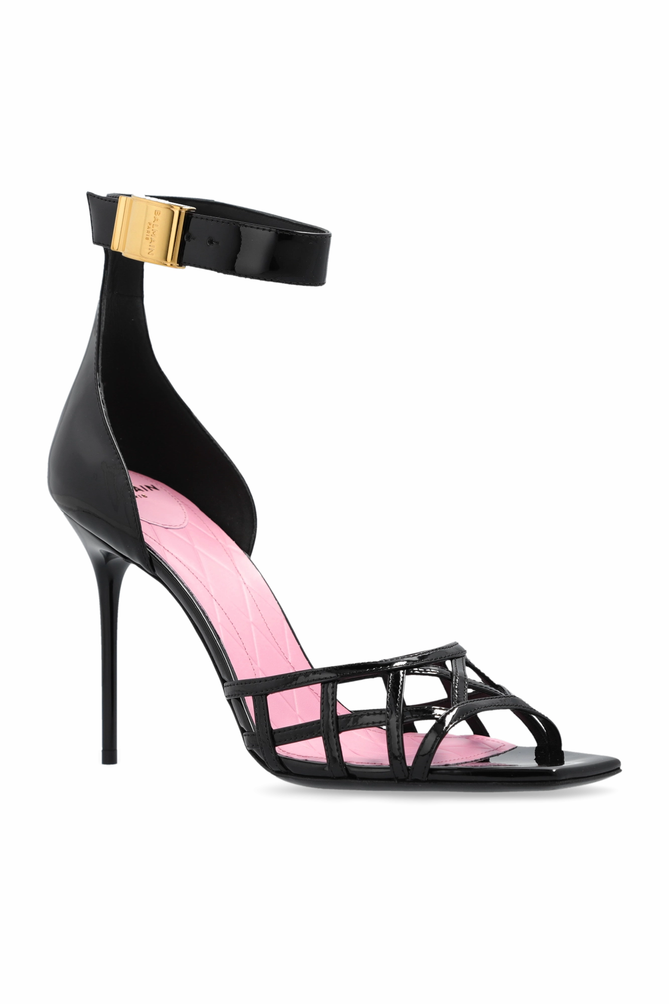 Balmain 'uma' Glossy Heeled Sandals
