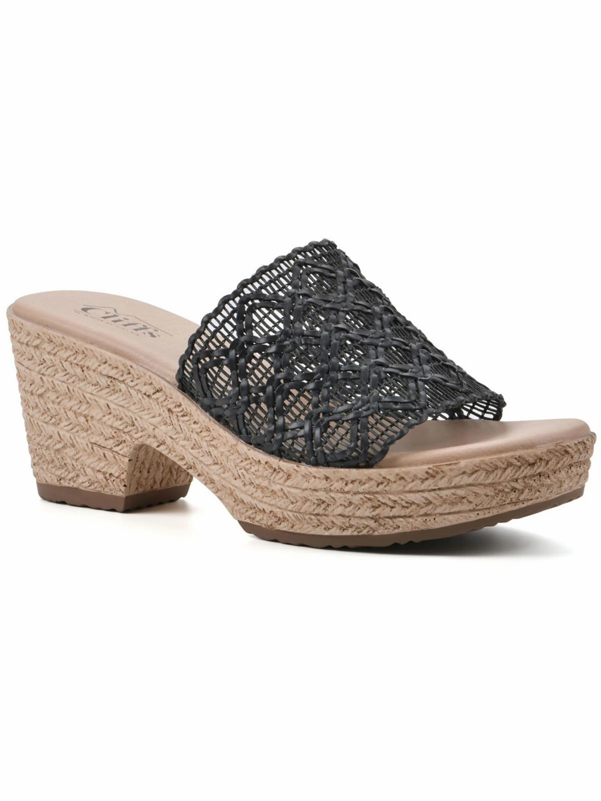 BIANKKA Womens Woven Block heel Platform Sandals
