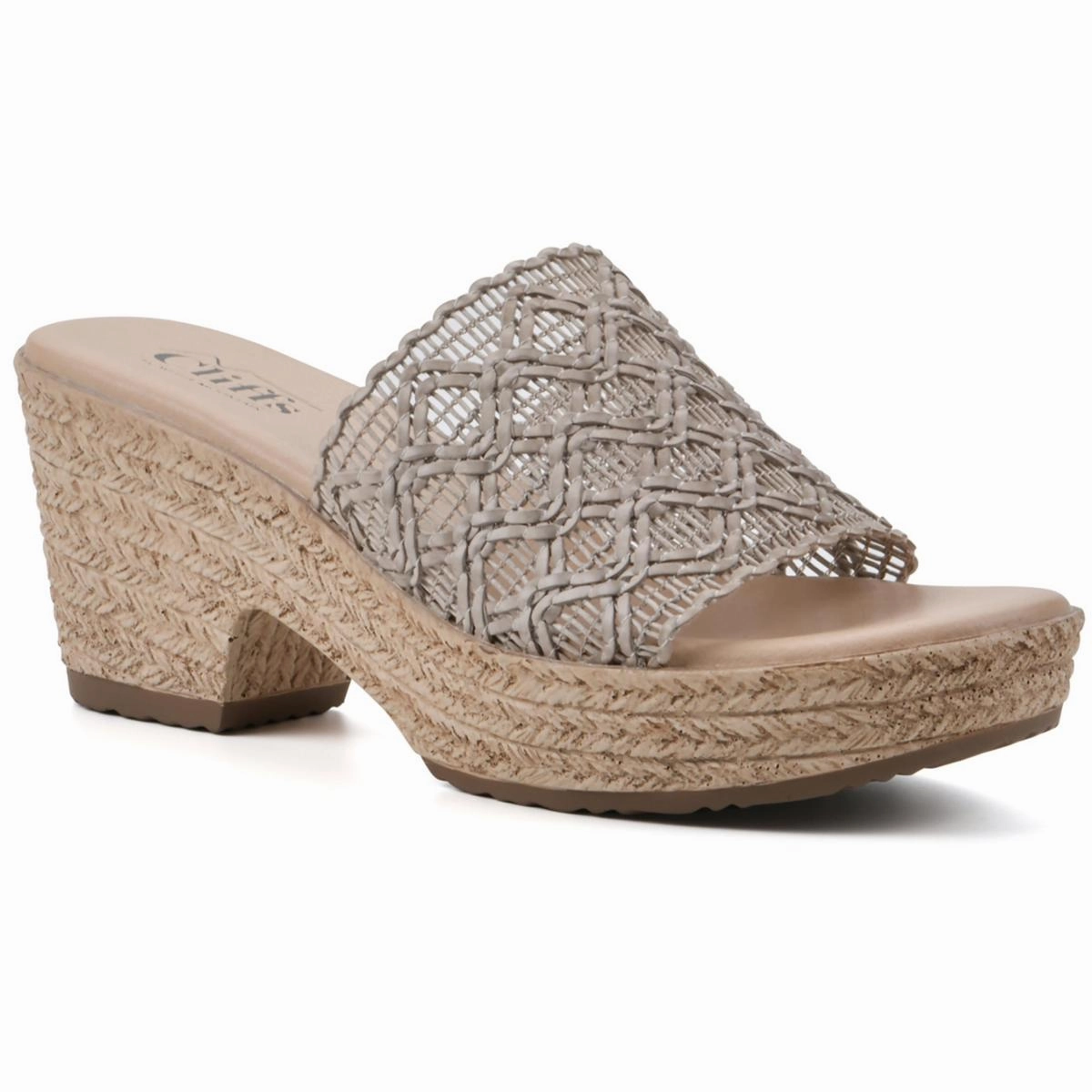 BIANKKA Womens Woven Block heel Platform Sandals