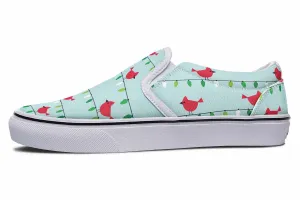 Birds On Christmas Lights Slip-On Shoes