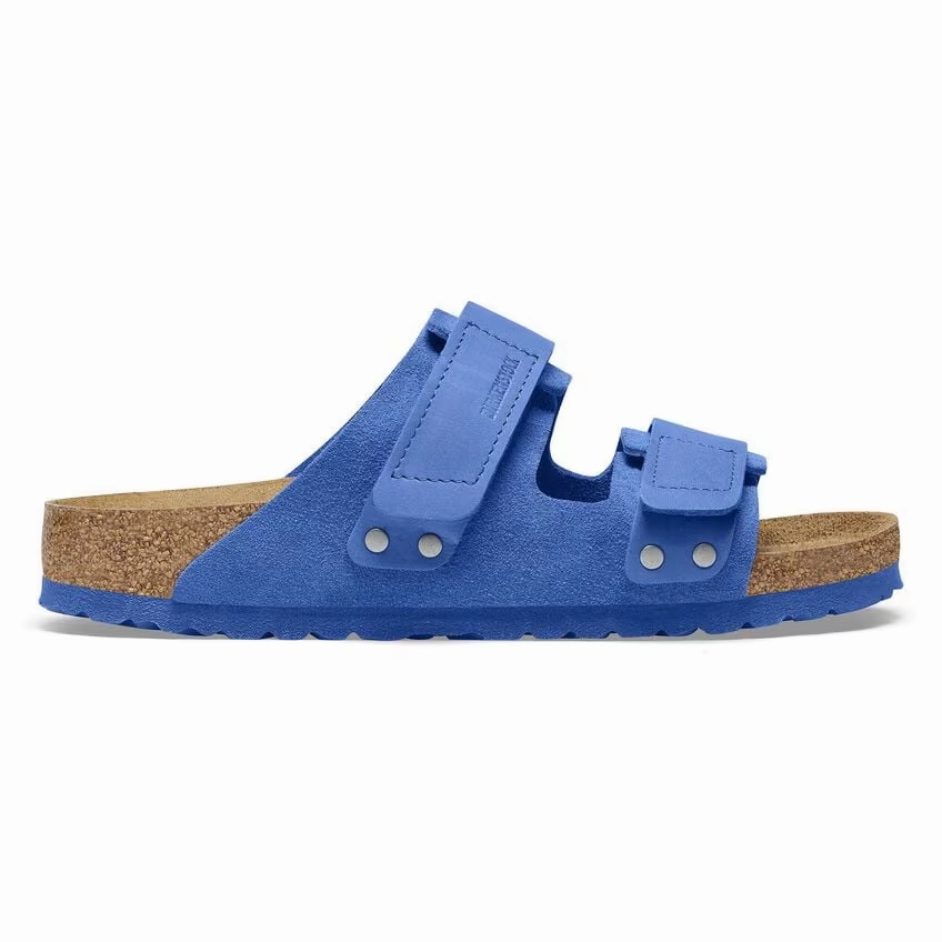 Birkenstock Uji 1025712 Sandal Womens US 7-7.5 Blue Suede Leather Comfort KHD165