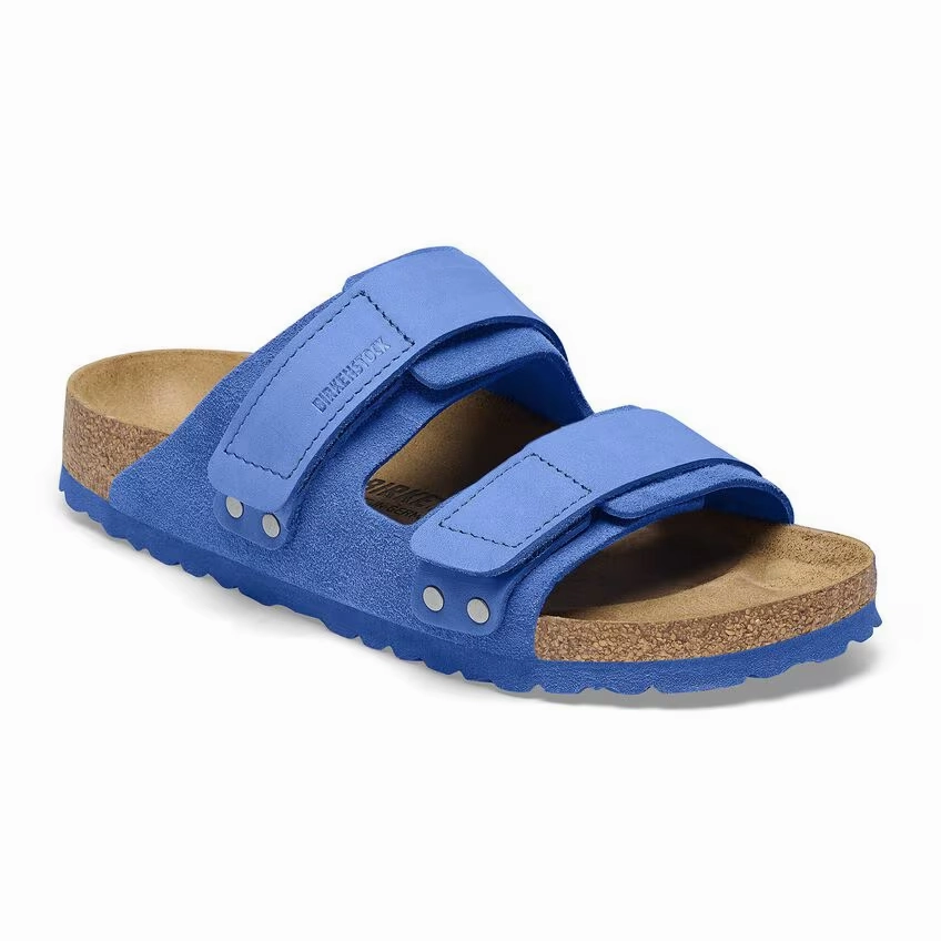 Birkenstock Uji 1025712 Sandal Womens US 7-7.5 Blue Suede Leather Comfort KHD165