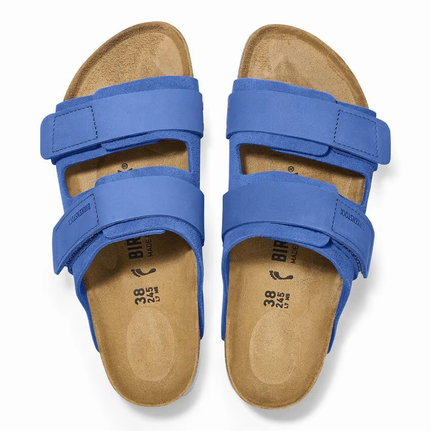 Birkenstock Uji 1025712 Sandal Womens US 7-7.5 Blue Suede Leather Comfort KHD165