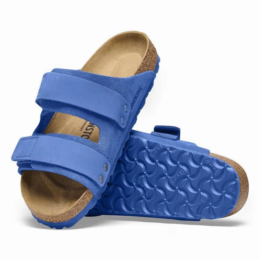 Birkenstock Uji 1025712 Sandal Womens US 7-7.5 Blue Suede Leather Comfort KHD165