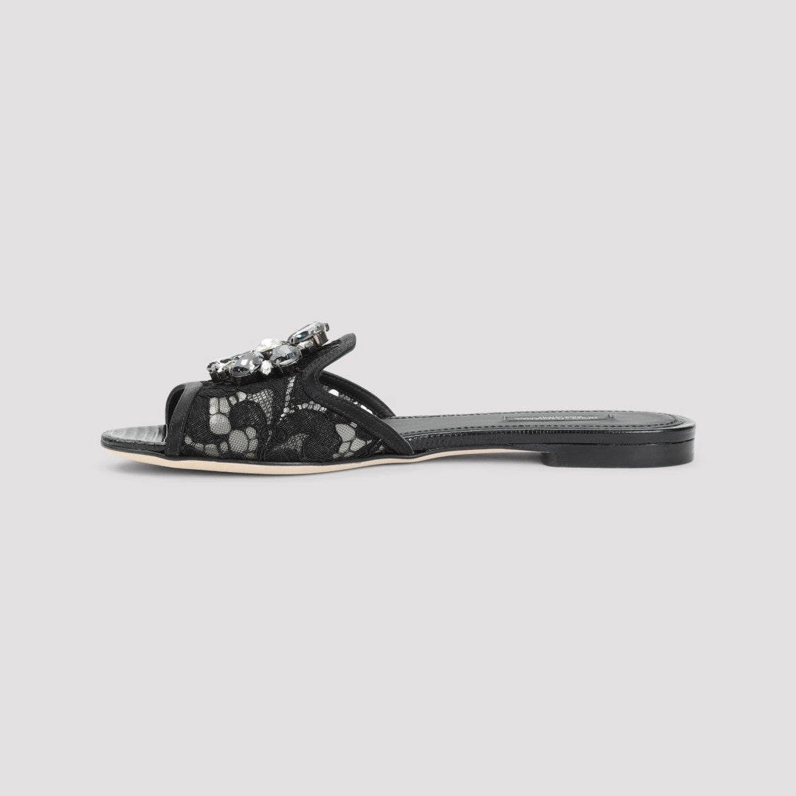 Black Lace Flat Sandals