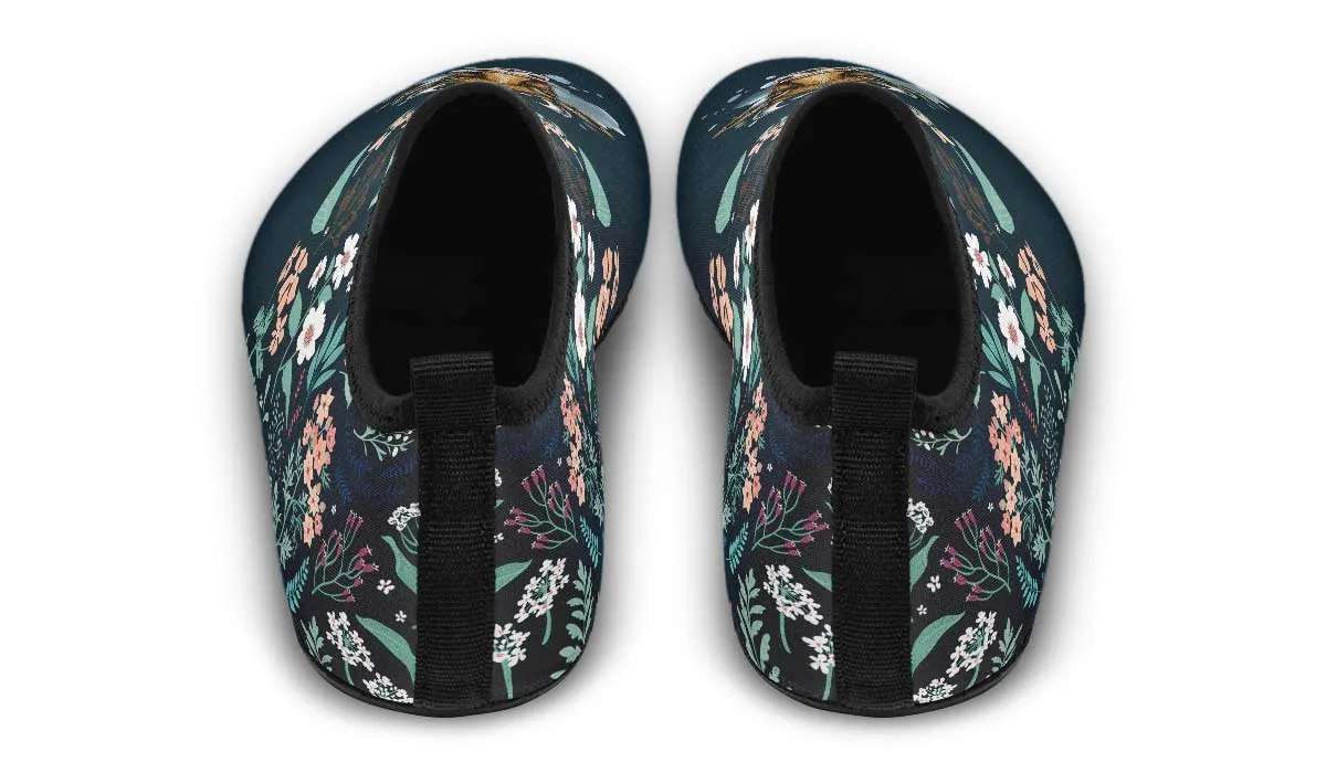 Blue Floral Cow Aqua Barefoot Shoes