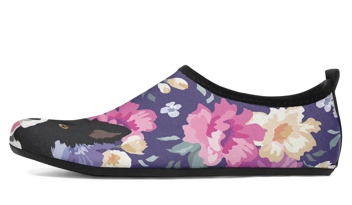 Border Collie Dog Portrait Aqua Barefoot Shoes
