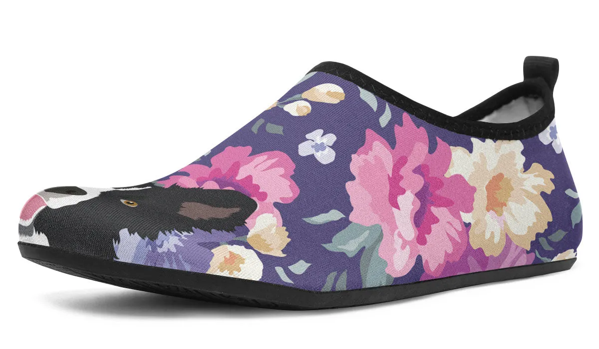 Border Collie Dog Portrait Aqua Barefoot Shoes