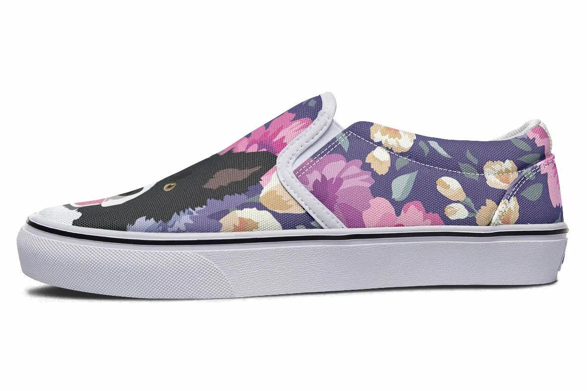 Border Collie Dog Portrait Slip-On Shoes