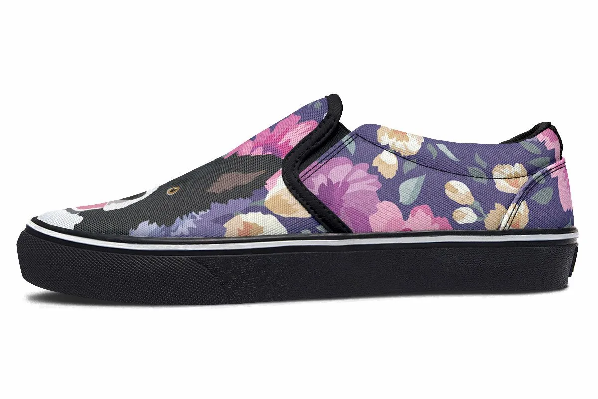 Border Collie Dog Portrait Slip-On Shoes