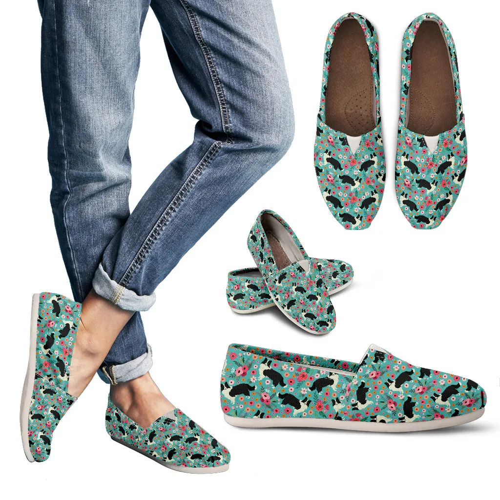 Border Collie Flower Casual Shoes