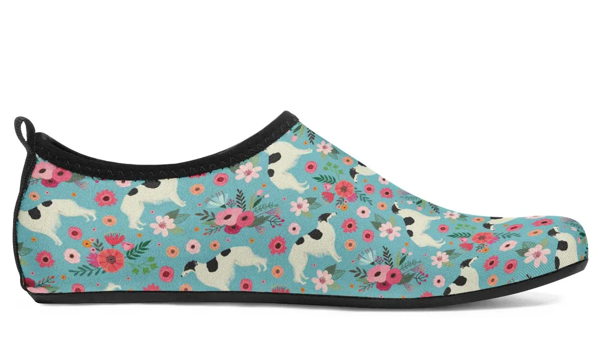 Borzoi Flower Aqua Barefoot Shoes