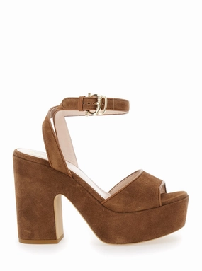 Brown DCollet With Ankle Strap And Platform