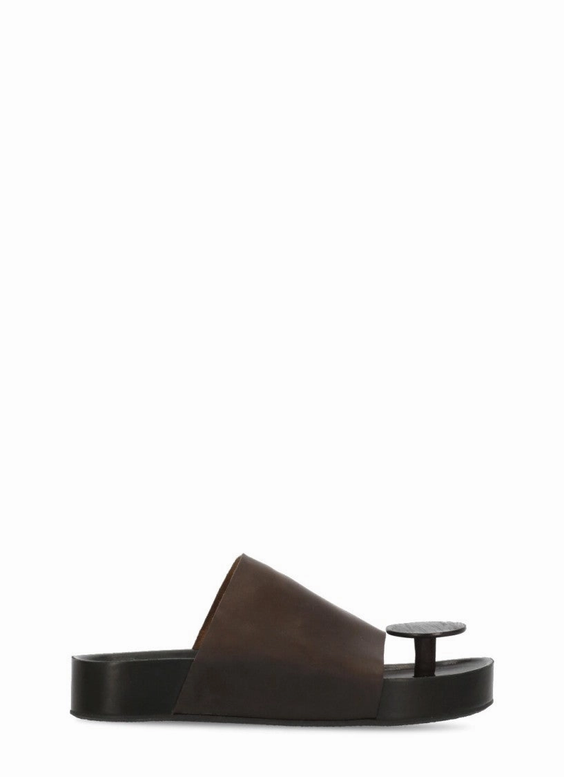 Brown Leather Flipflop Sandals