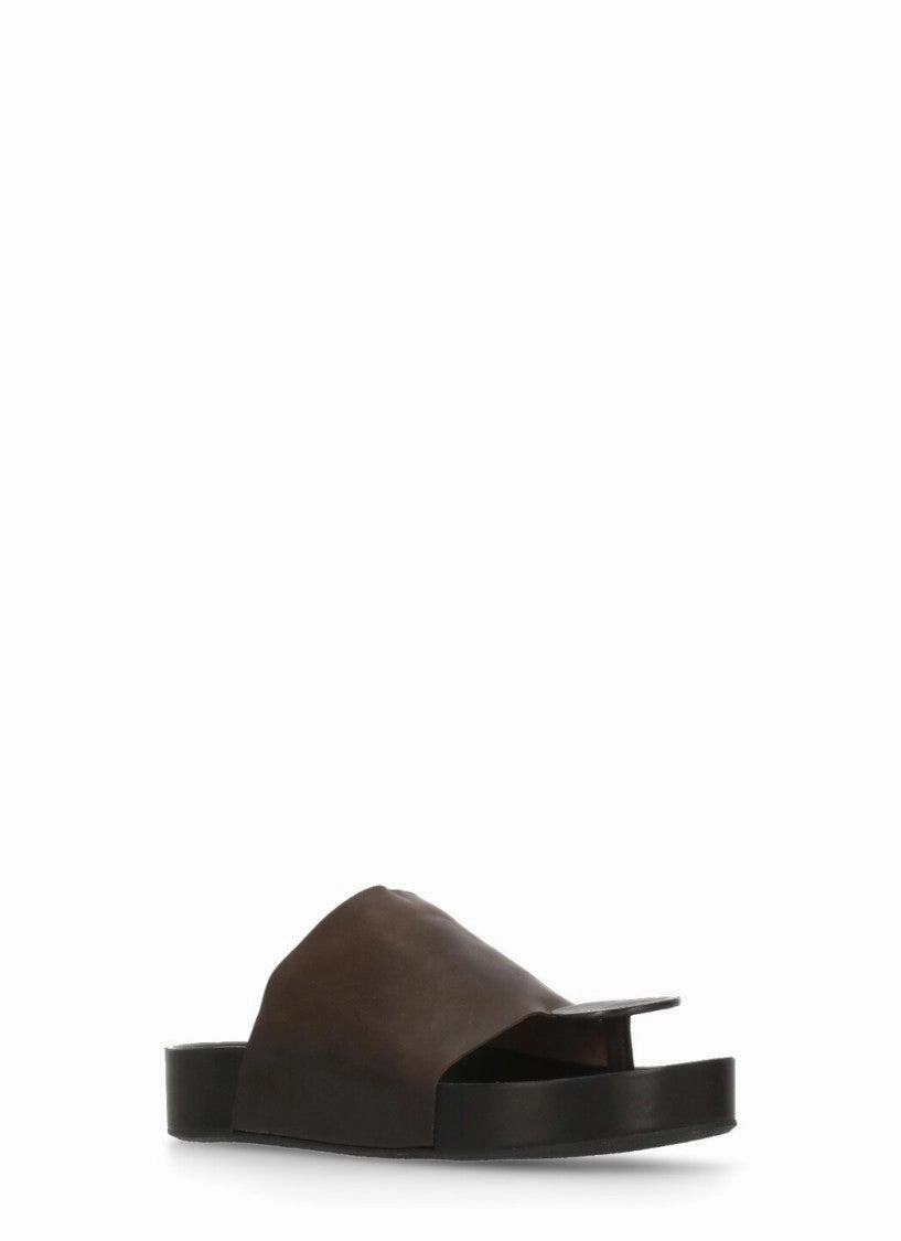 Brown Leather Flipflop Sandals