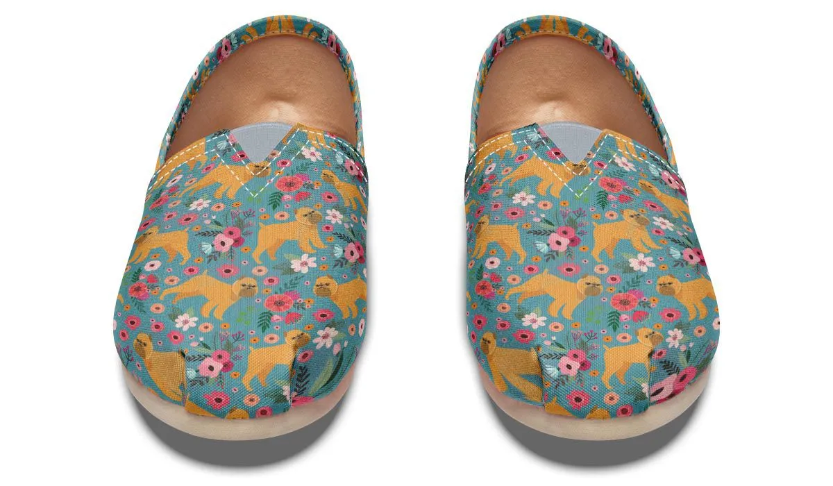 Brussels Griffon Flower Casual Shoes