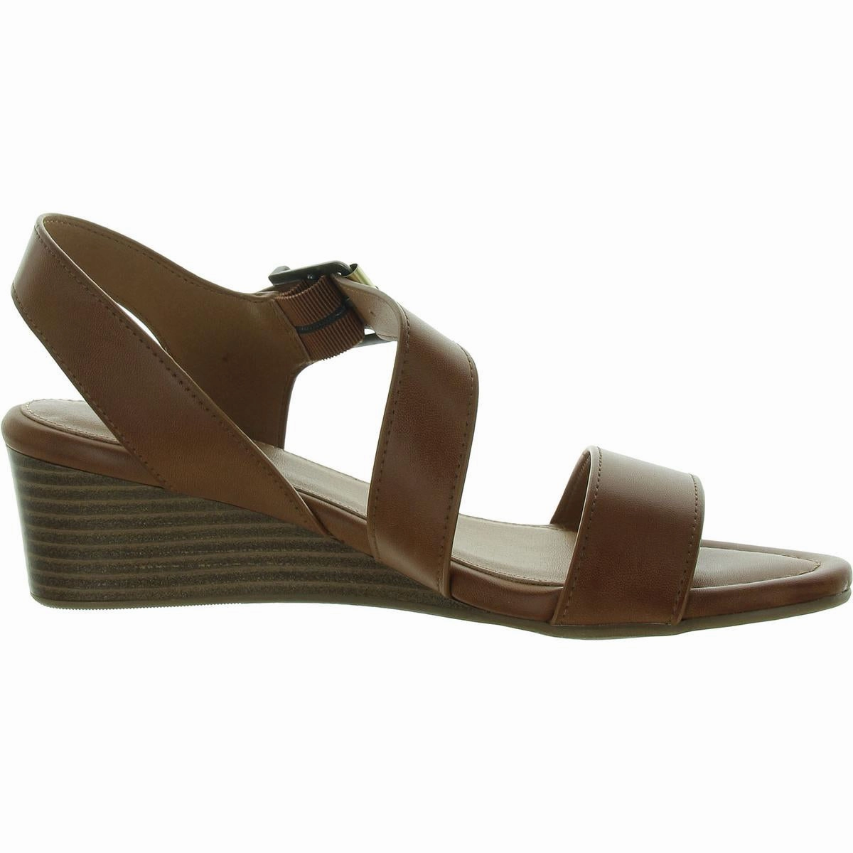 Brux Womens Strappy Faux Leather Ankle Strap