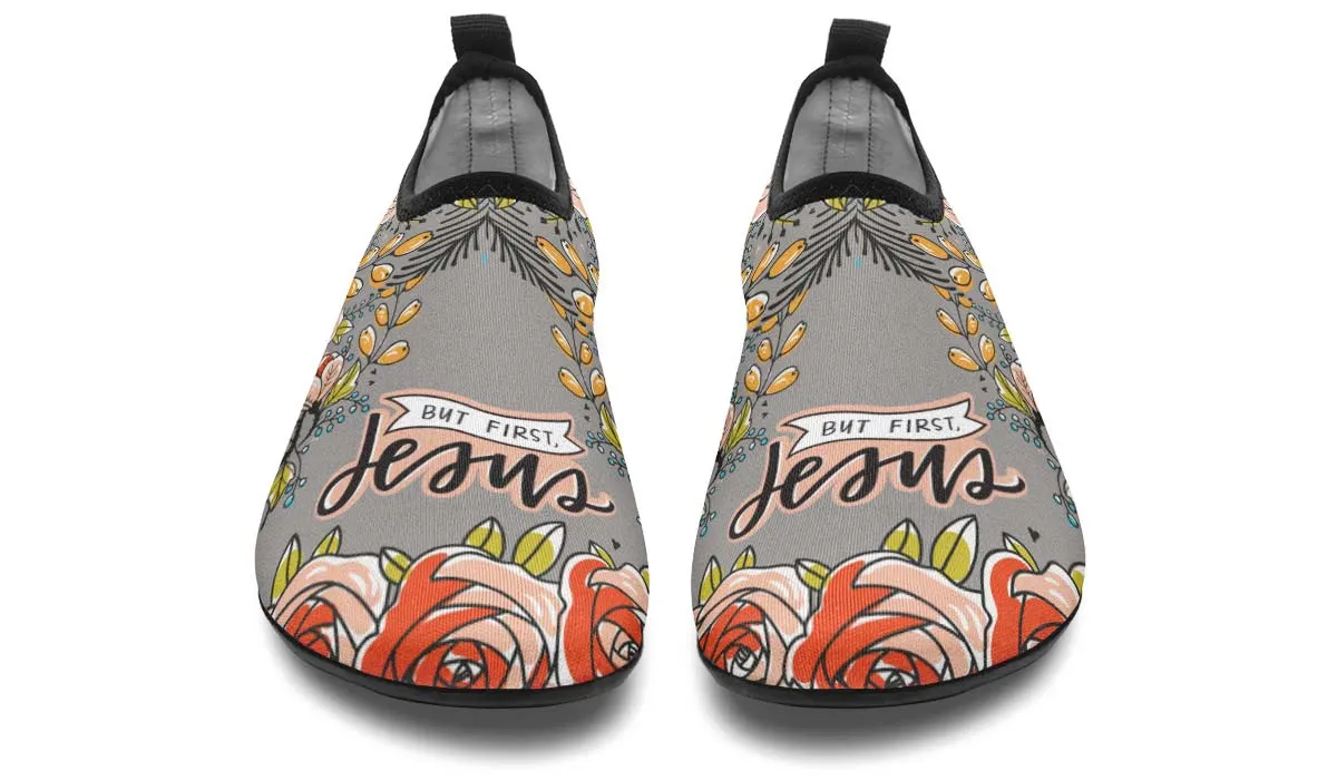 But First Jesus Aqua Barefoot Shoes