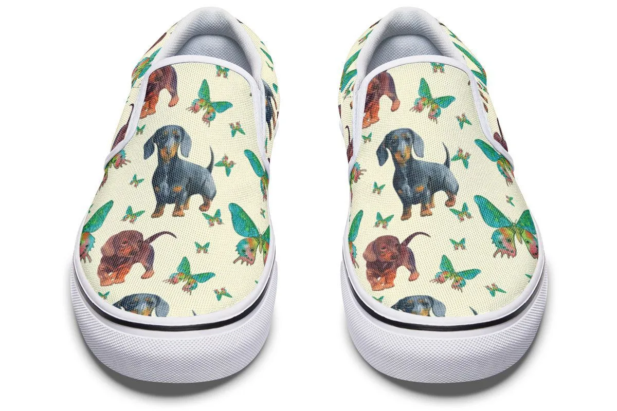 Butterfly Dachshund Slip-On Shoes