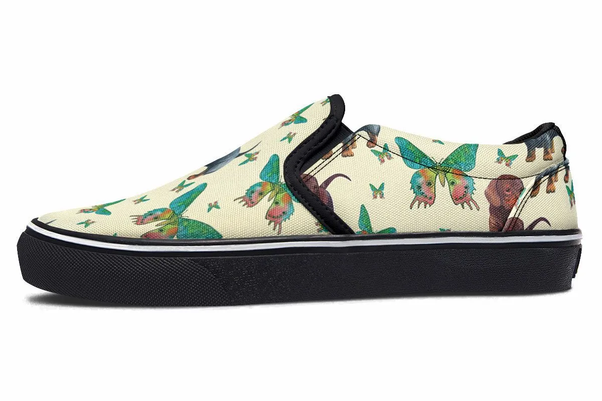 Butterfly Dachshund Slip-On Shoes