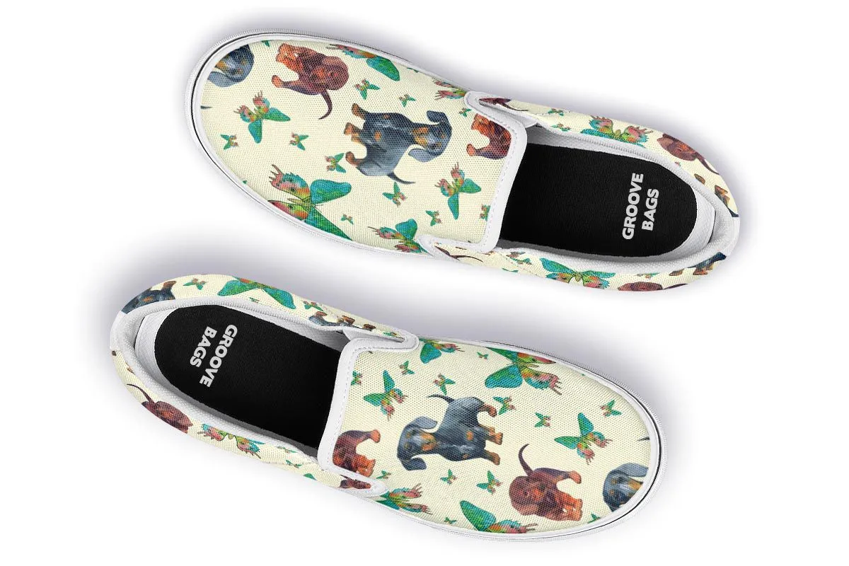 Butterfly Dachshund Slip-On Shoes