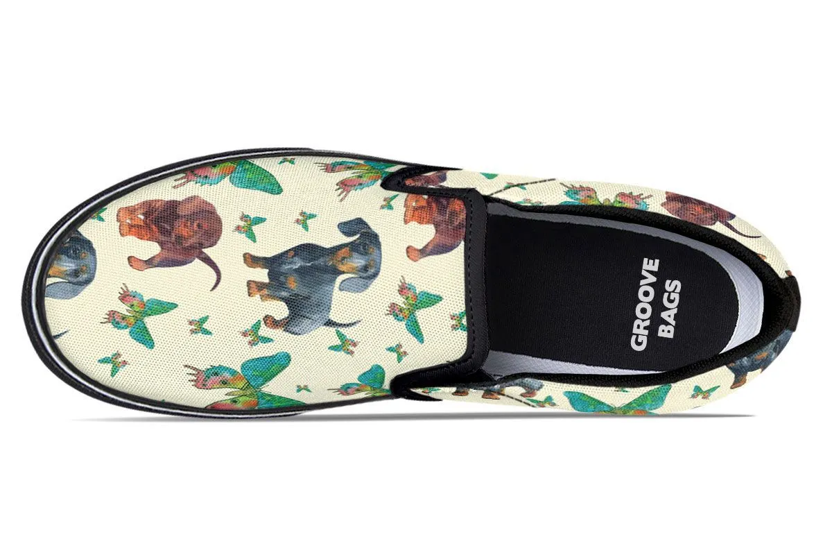 Butterfly Dachshund Slip-On Shoes