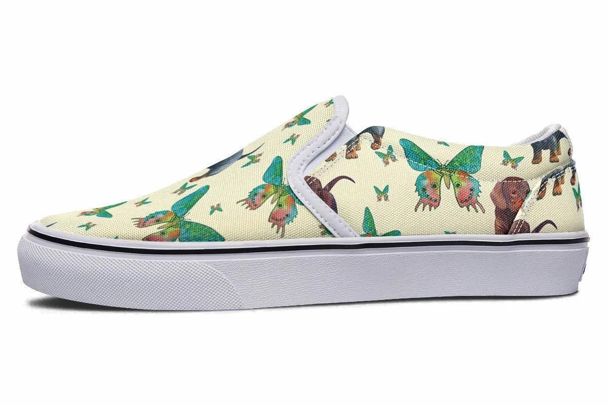 Butterfly Dachshund Slip-On Shoes