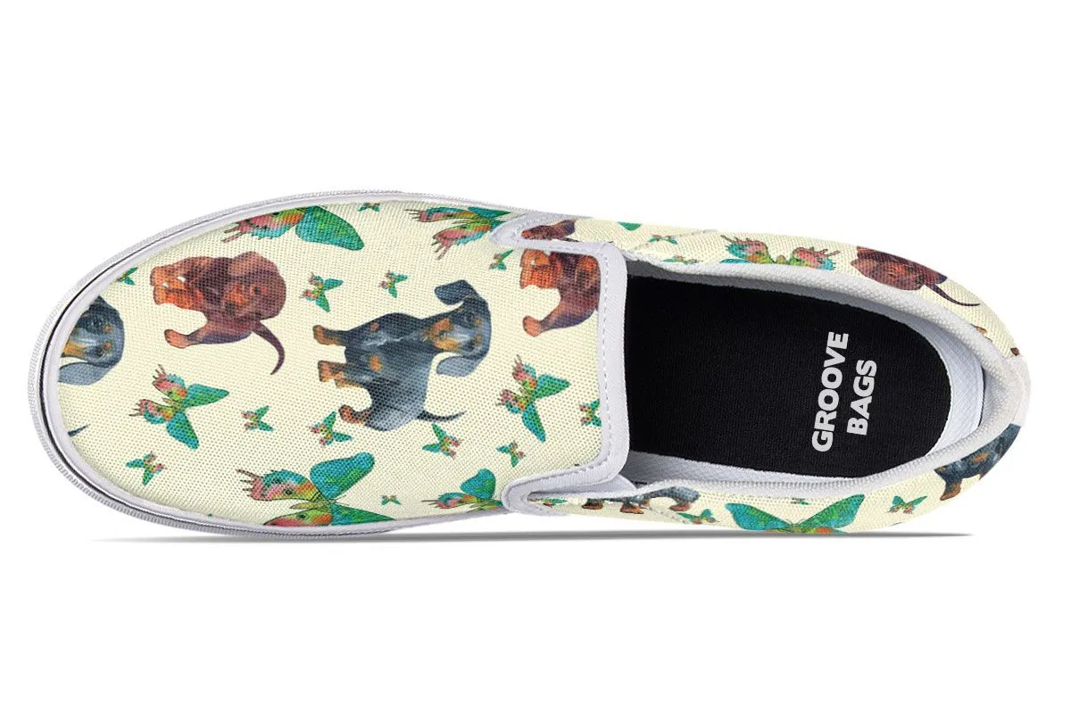 Butterfly Dachshund Slip-On Shoes