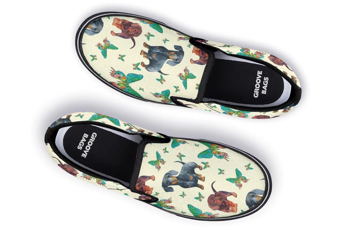 Butterfly Dachshund Slip-On Shoes
